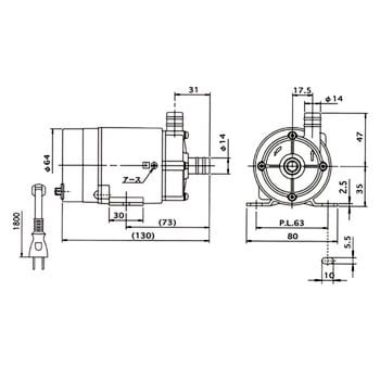点击查看大图 磁力泵(化学海水用)三相电机PMD-421B2M